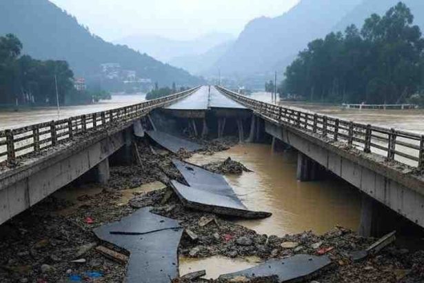 Flood devastation in China and Nepal: Kosi river and China's Friendship Bridge broken