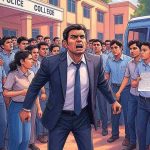 The college principal behaved indecently with the female spokesperson and also spoke in double meaning to the girl students