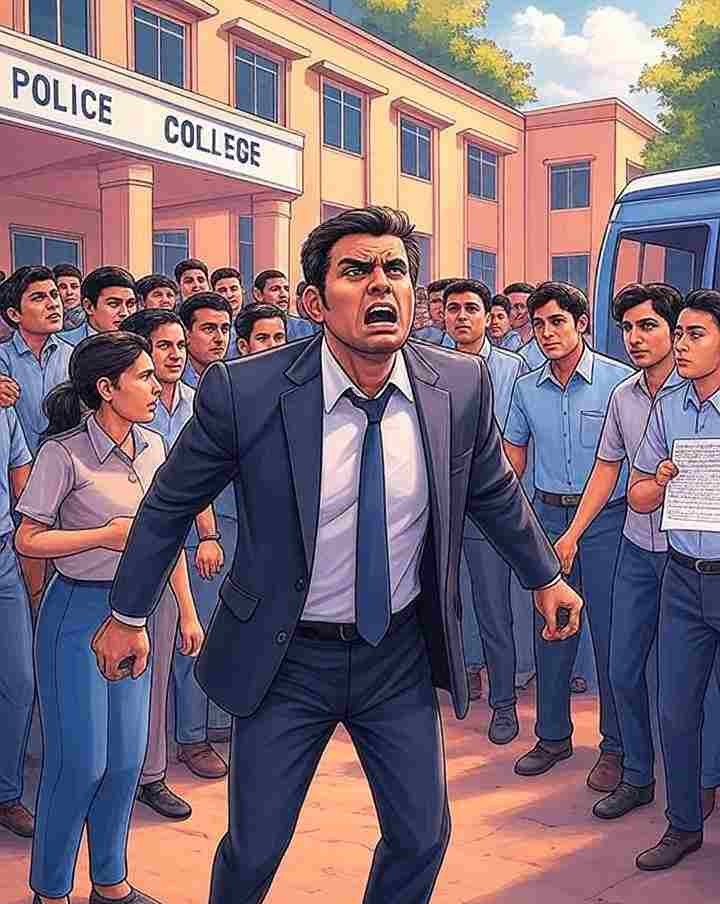 The college principal behaved indecently with the female spokesperson and also spoke in double meaning to the girl students