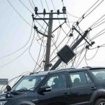 ADM's car got entangled in electric wires, the pole got bent