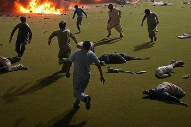 Horrible explosion in the stadium during a cricket match in Pakistan! Many injured-(AI-photo)